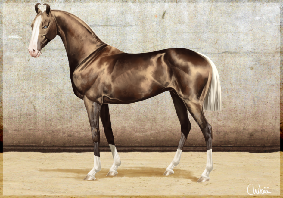 Ахалтекинская лошадь золотой масти