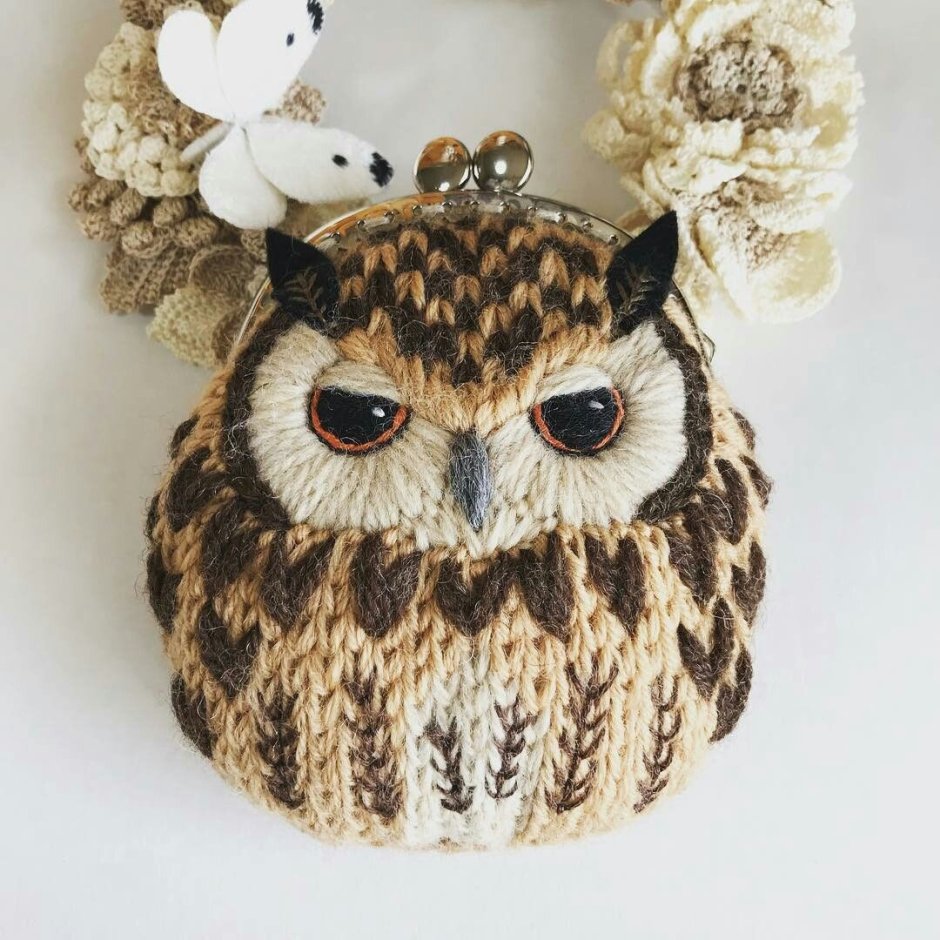 Вязаные кошельки Совушки