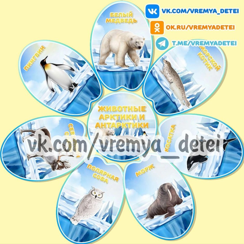 Арктика с распечатанными животными