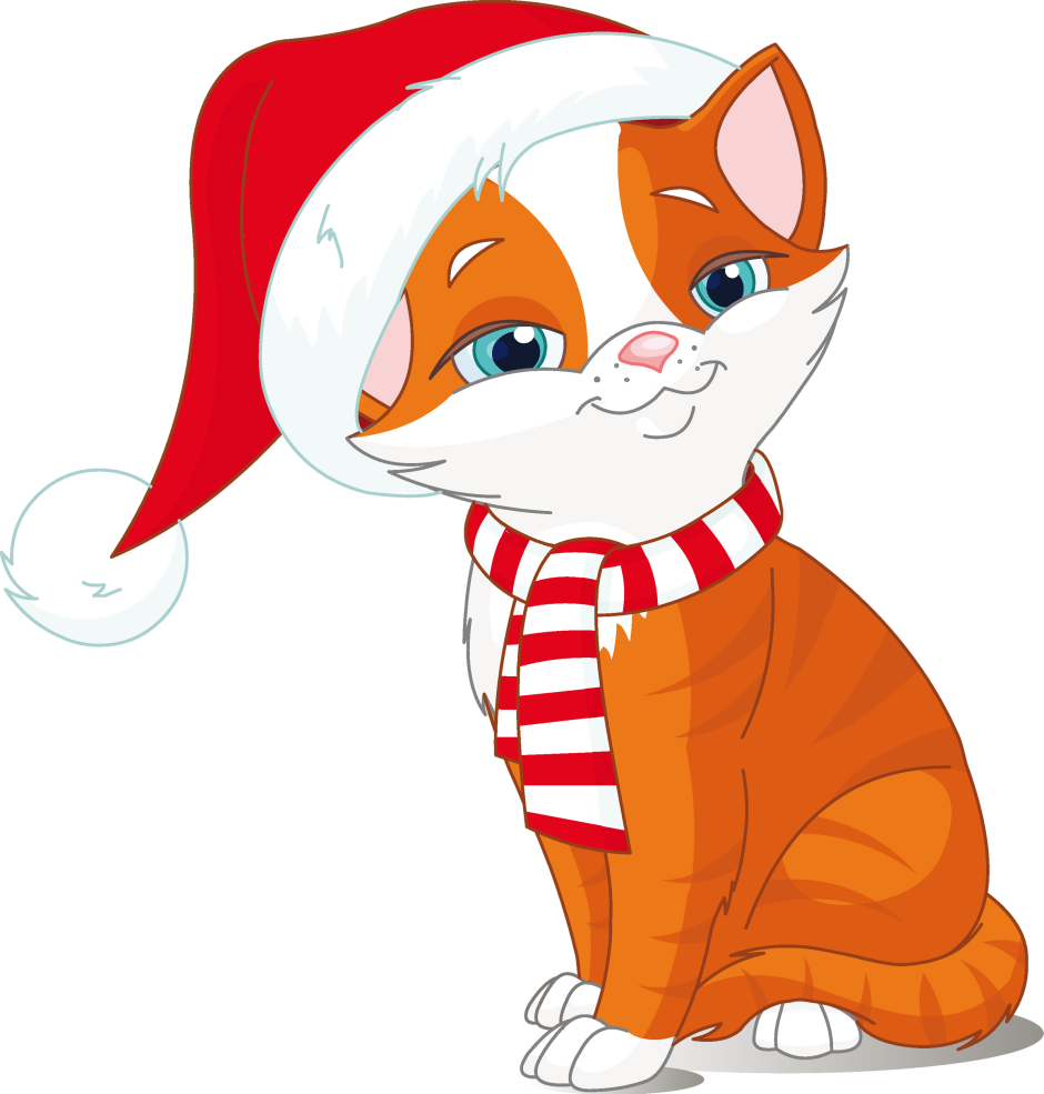 Новогодние мультяшные котята