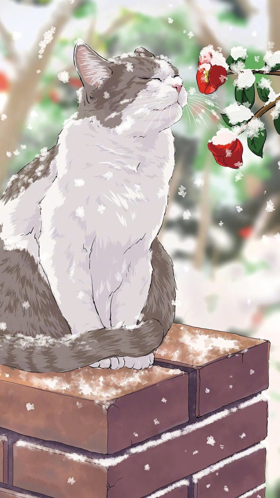 Новогодний котик арт
