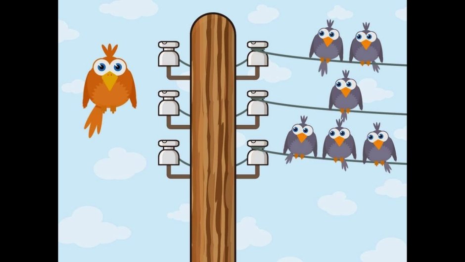 Птицы на проводах рисунок