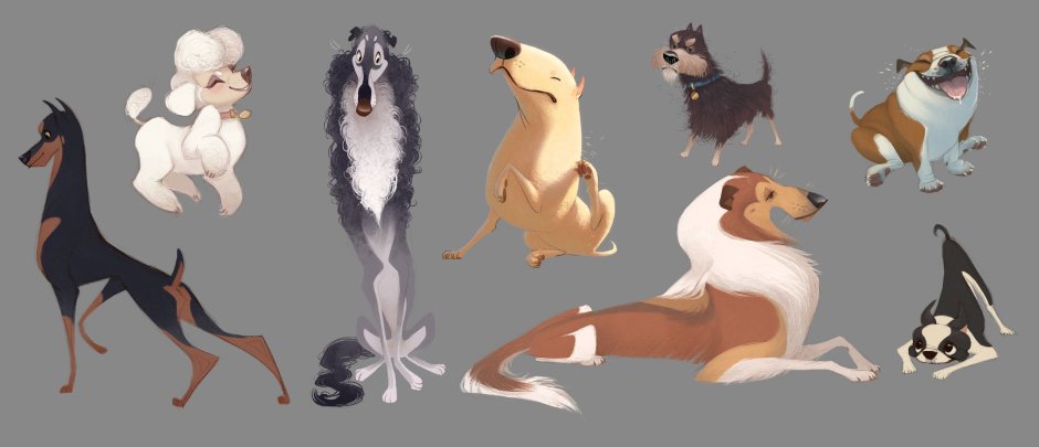 Животные в мультяшном стиле