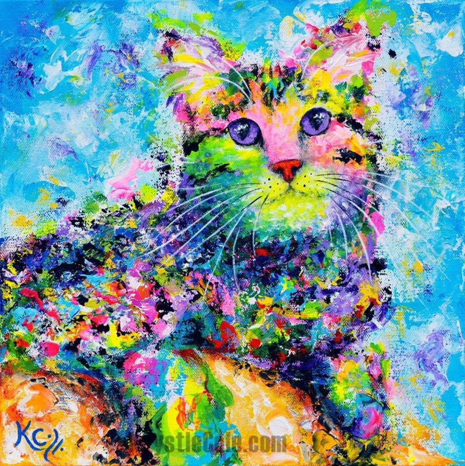 Разноцветный кот