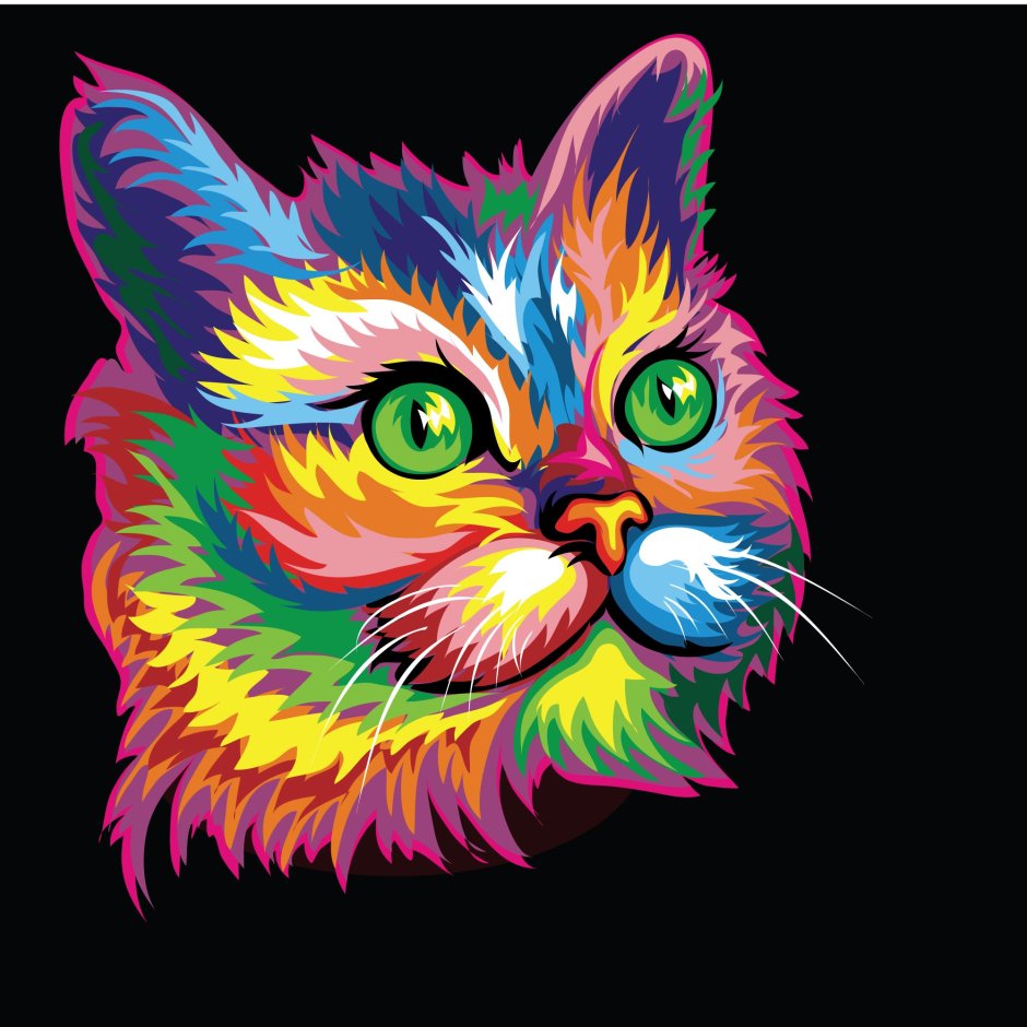 Разноцветный кот