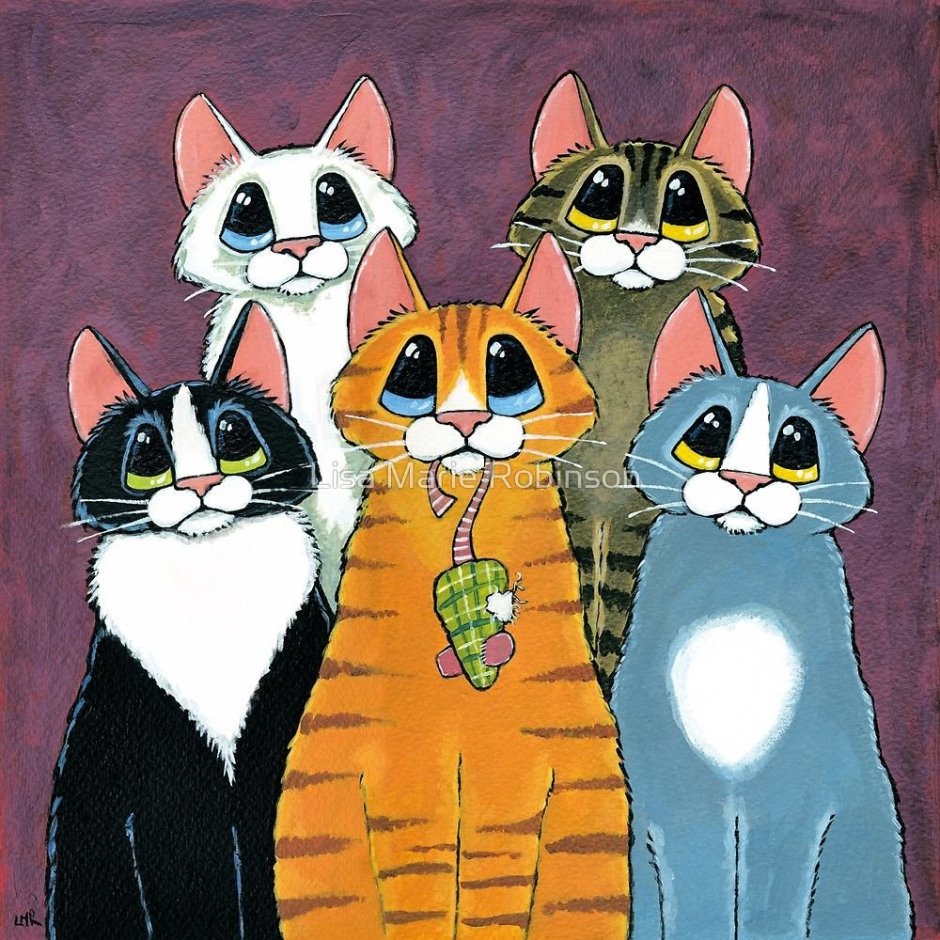 Семья котов картина