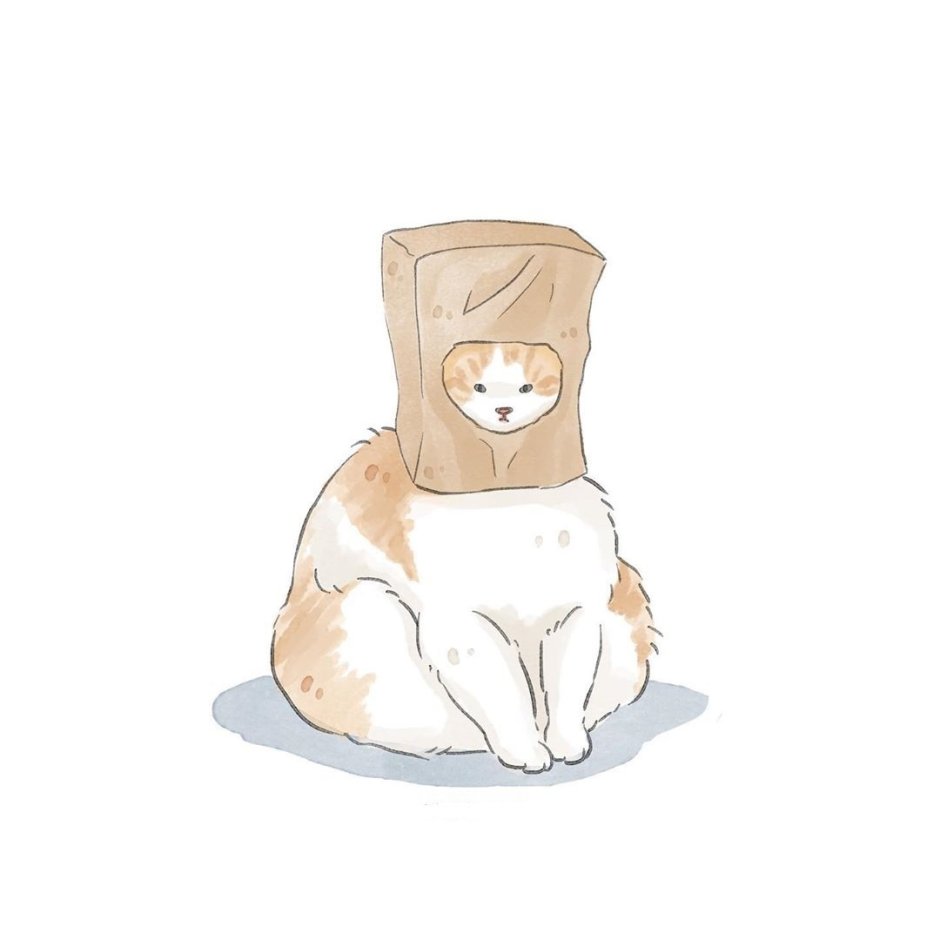 Нарисованный кот Мем