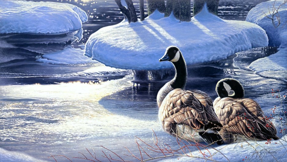 Зима живопись