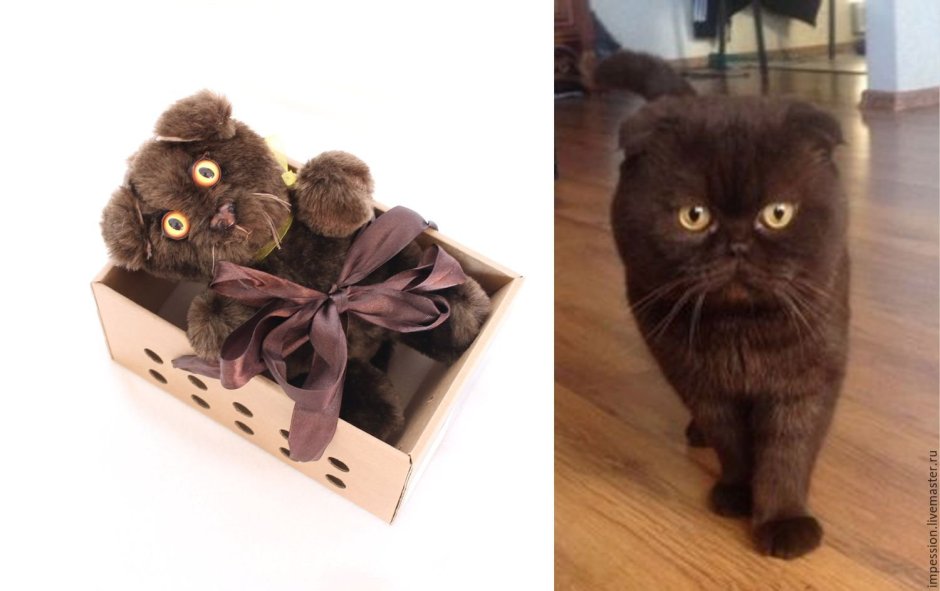 Игрушка кот коричневый