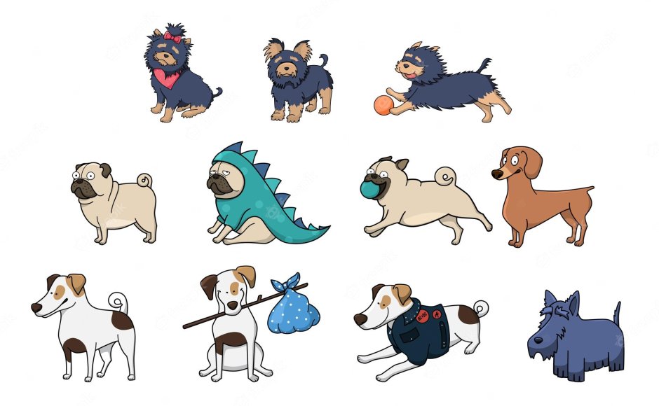 Смешные собаки мультяшные