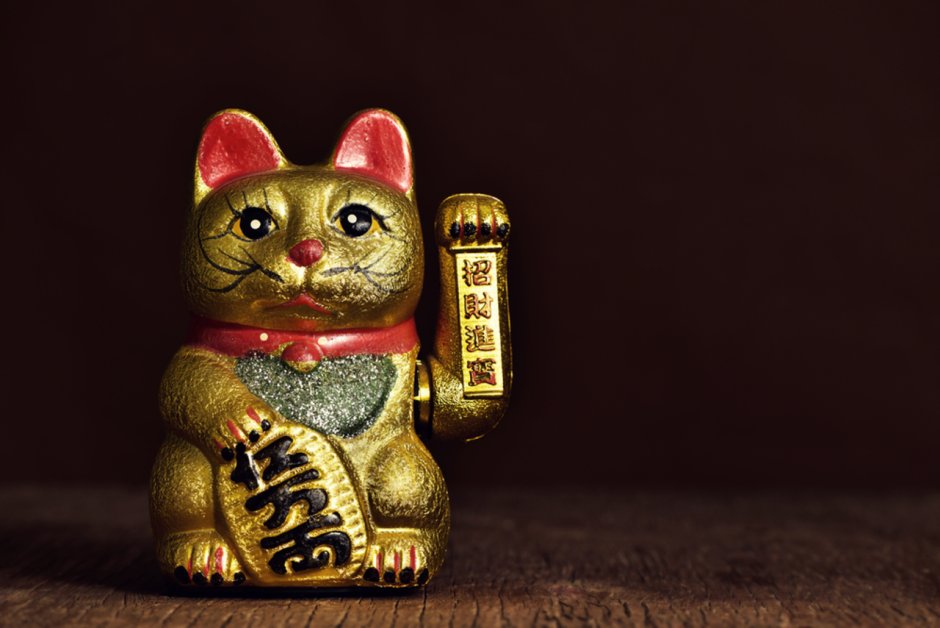 Кошка китайская с лапкой