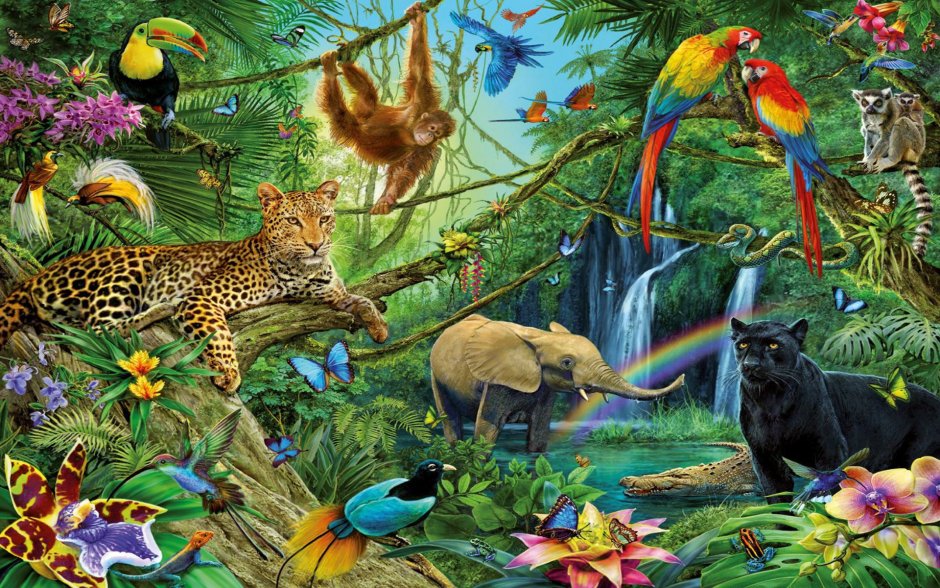 Пазл Ravensburger хищники и травоядные (10781), 100 дет.
