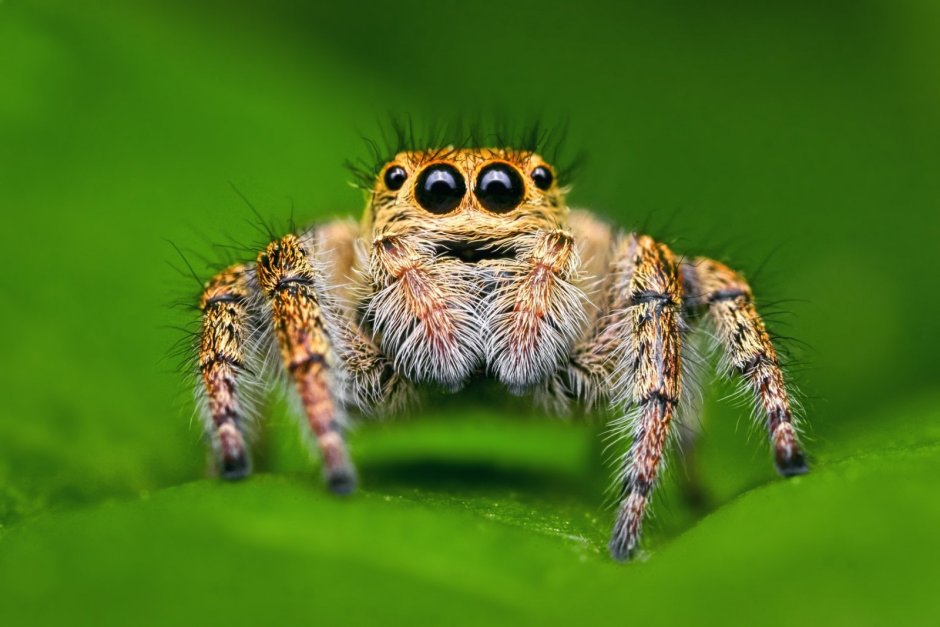 Красный прыгающий паук