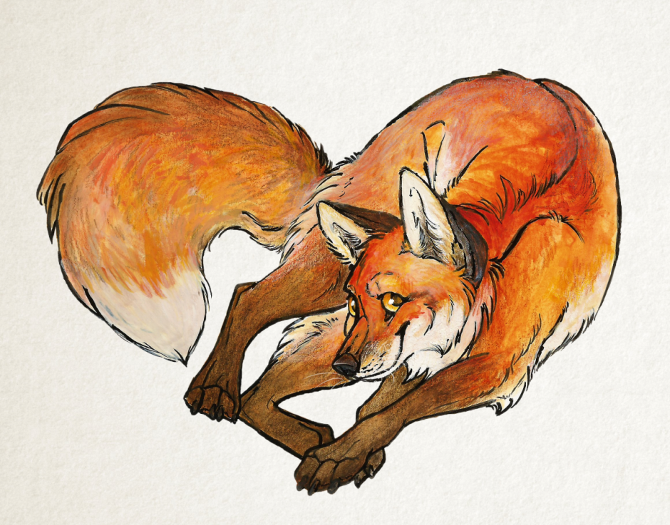 Лиса рисунок