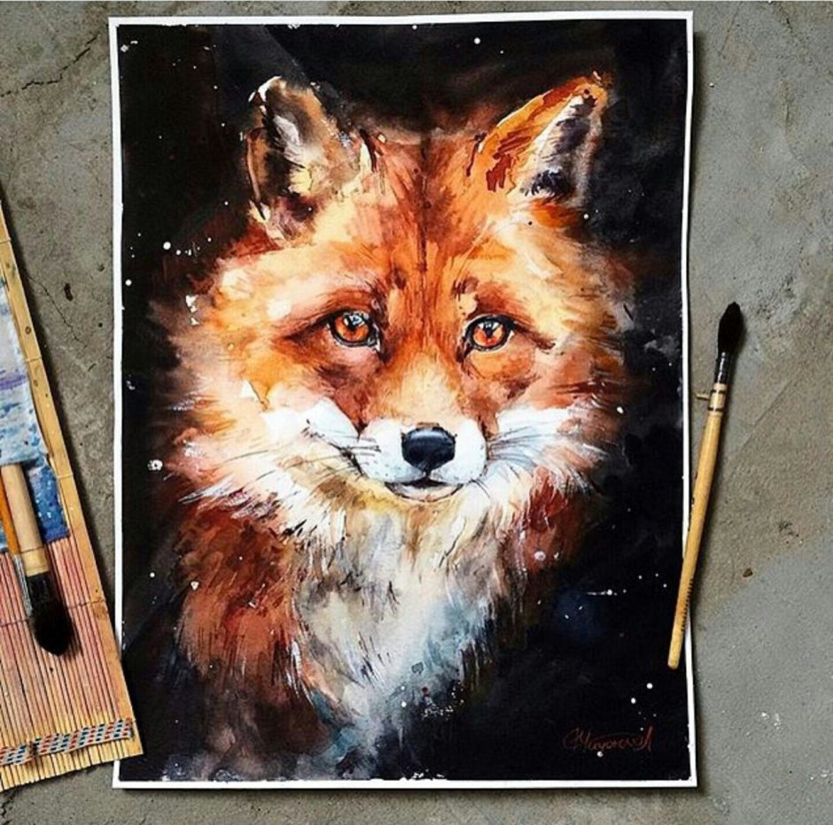 Две лисы арт