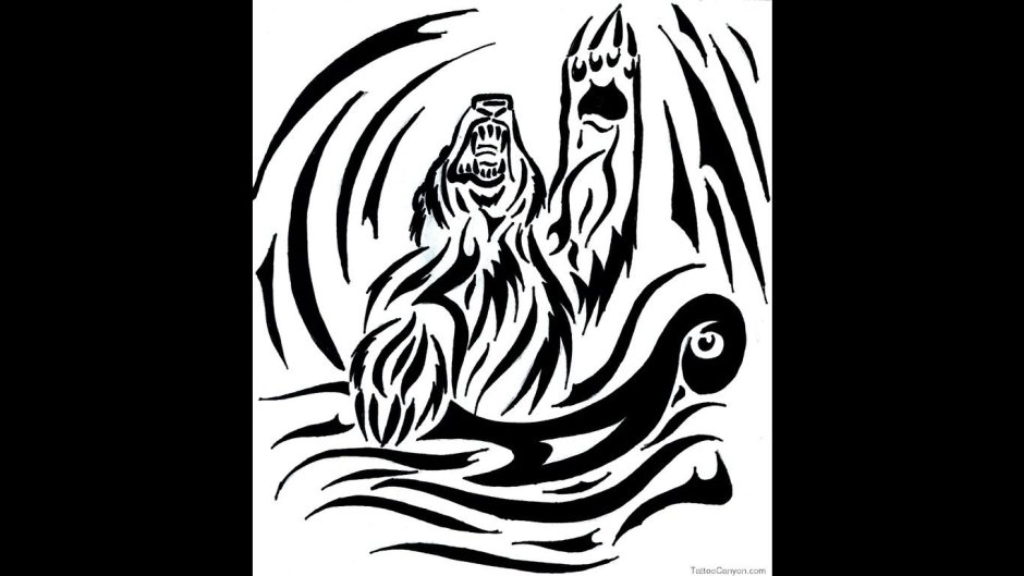 Тату медведь абстракция