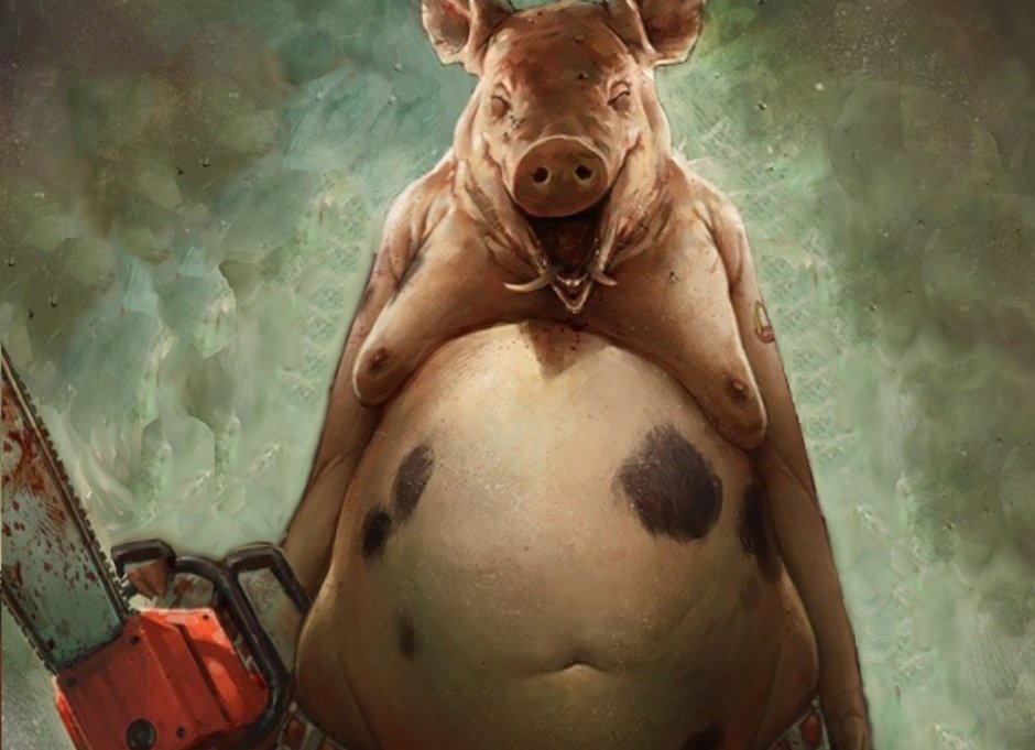 Свинья спит