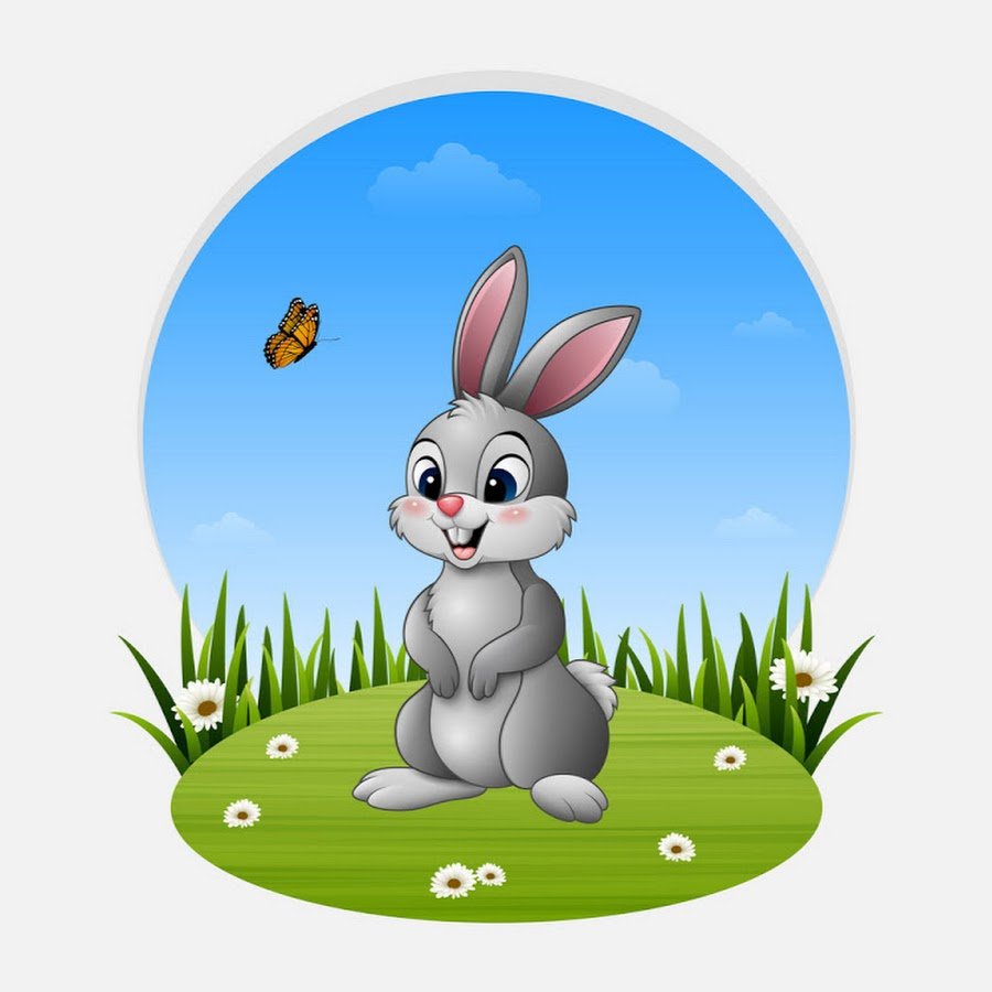 Мультяшный заяц на Поляне