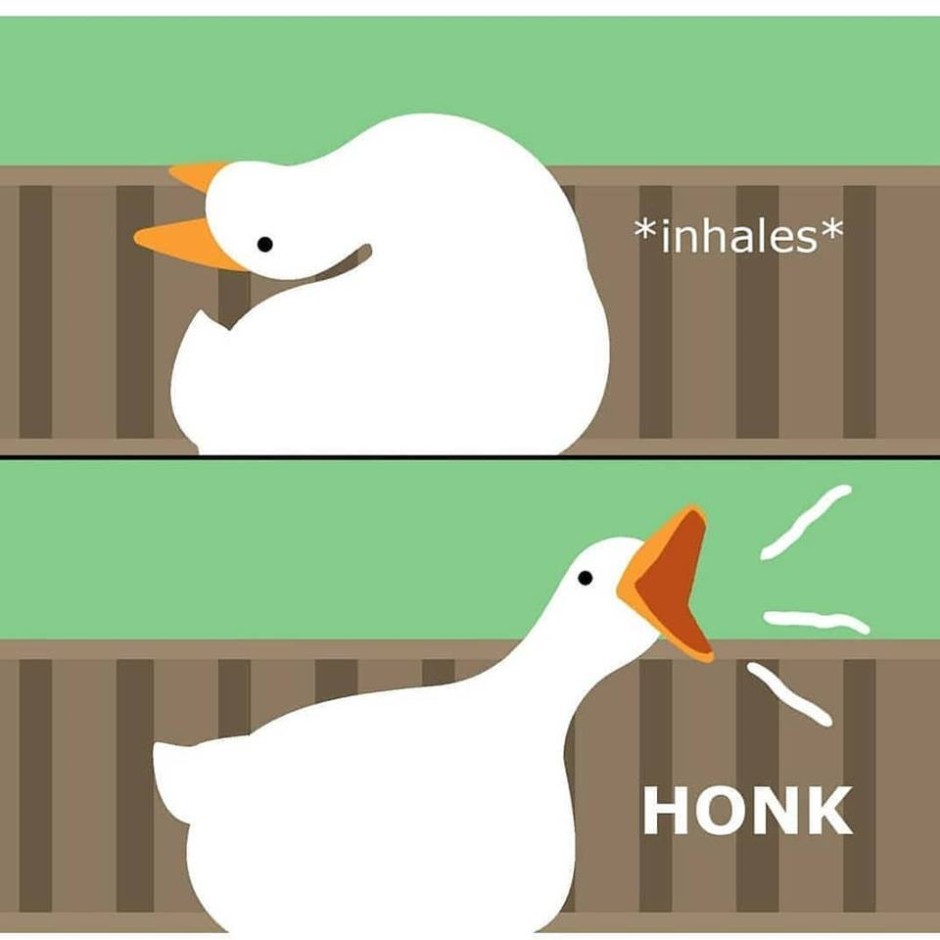 Untitled Goose game Гусь с ножом