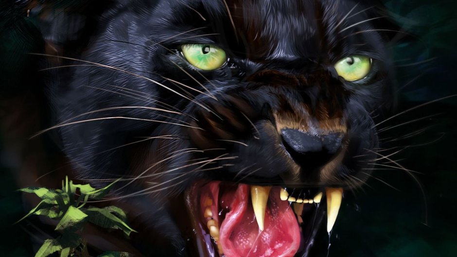 Черный Ягуар оскал