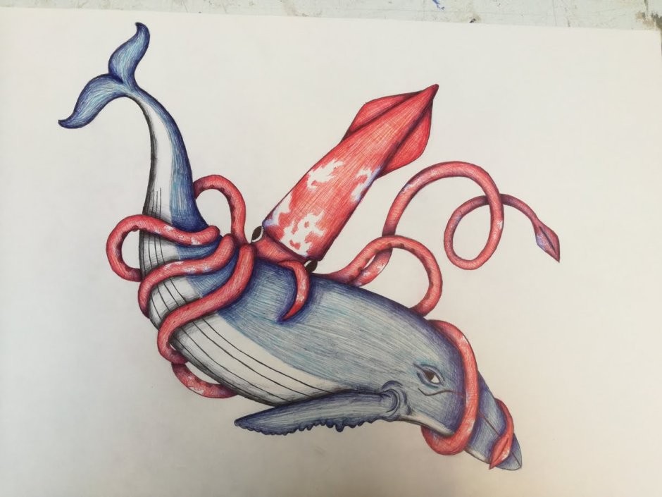 Кашалот против кальмара