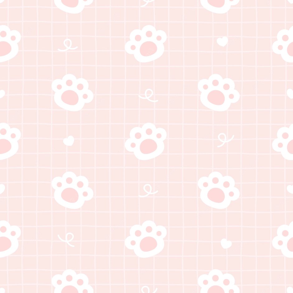 Розовый фон с кошачьими лапками