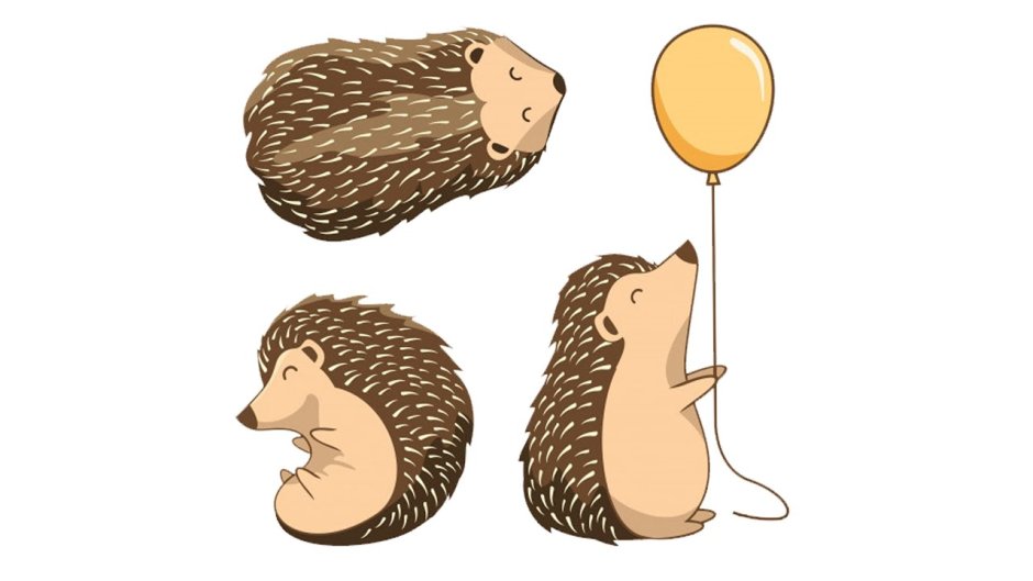 Ежик милый мультяшный