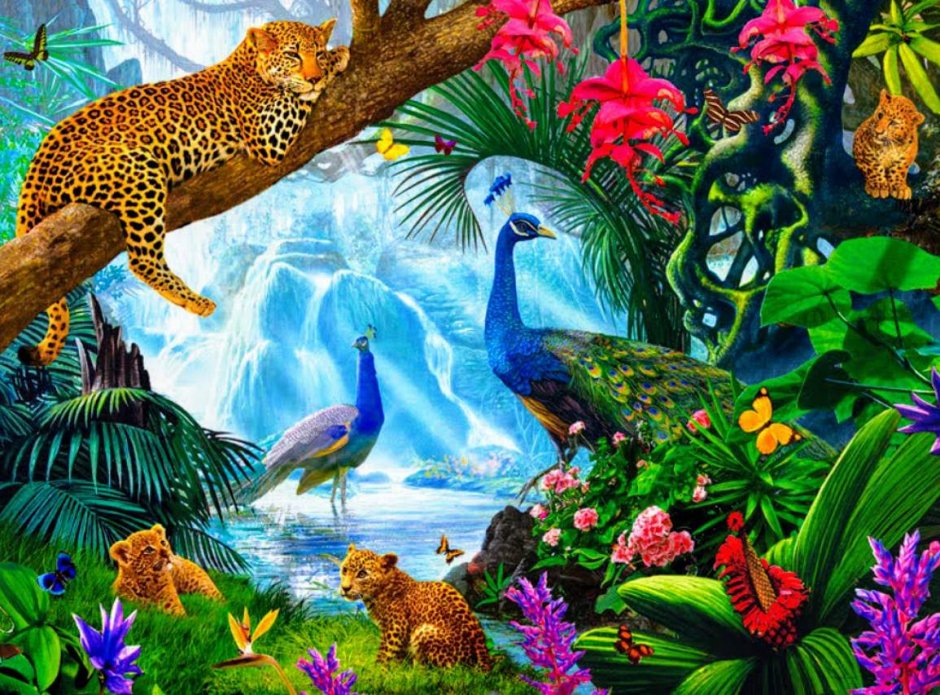 Тропические леса с животными