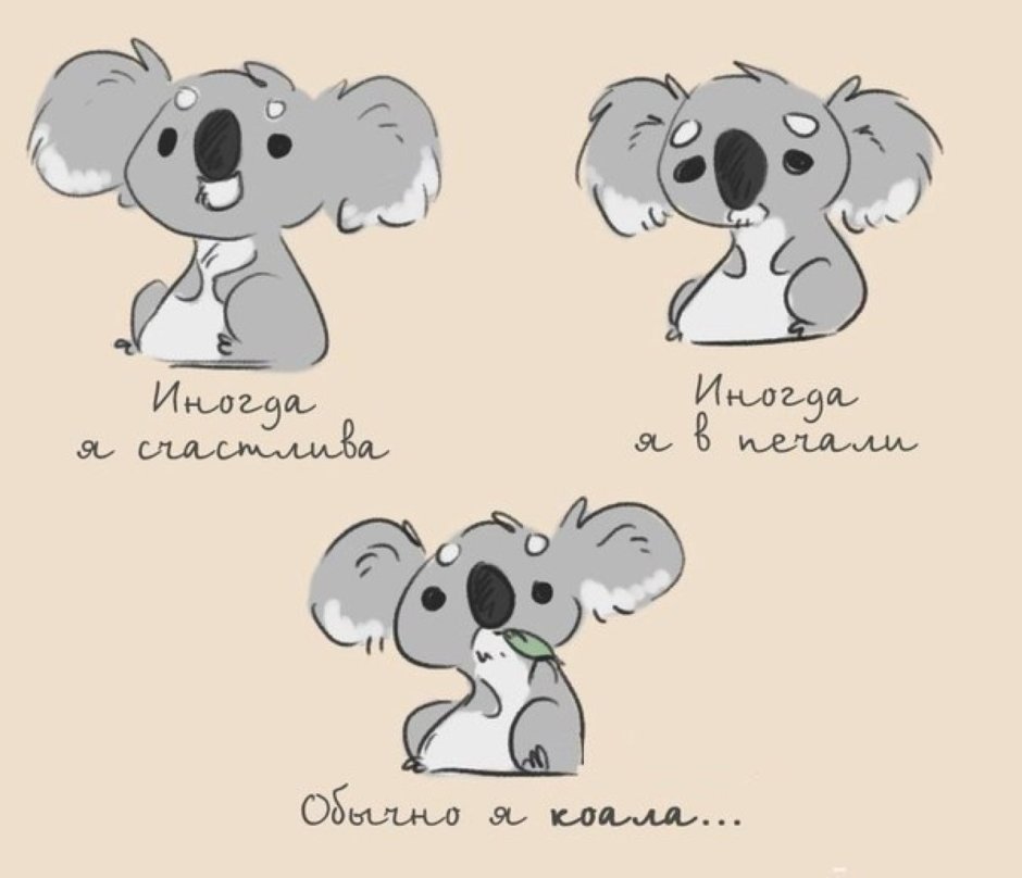 Коала рисунок смешной