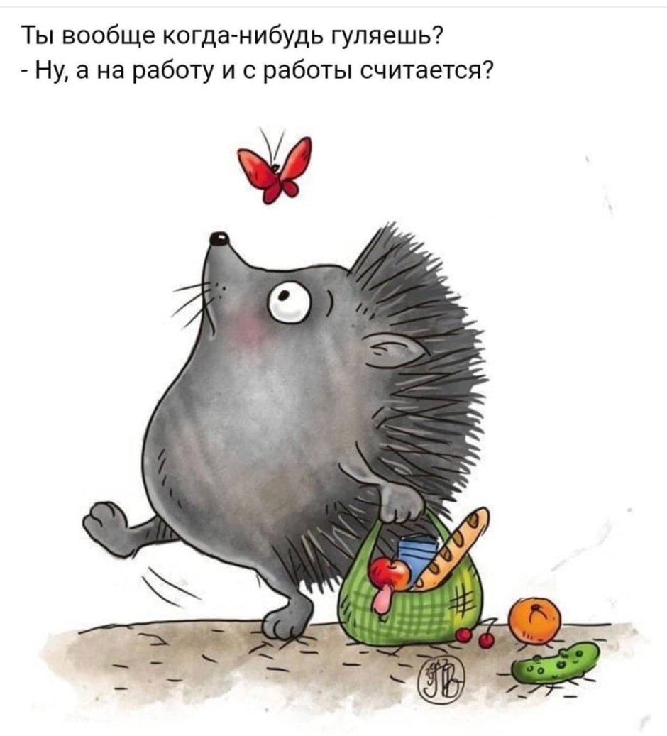 Ежик с надписью рисунок