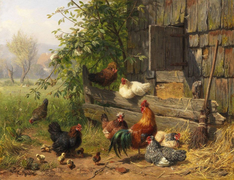 Карл ЮТЦ картина птичий двор
