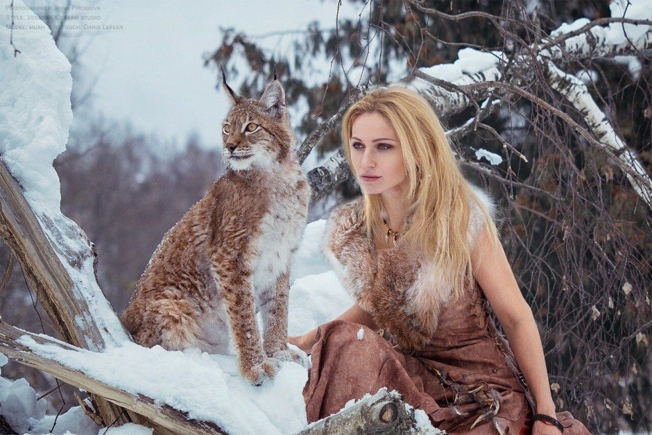 Фурри снежный Барс и Лис