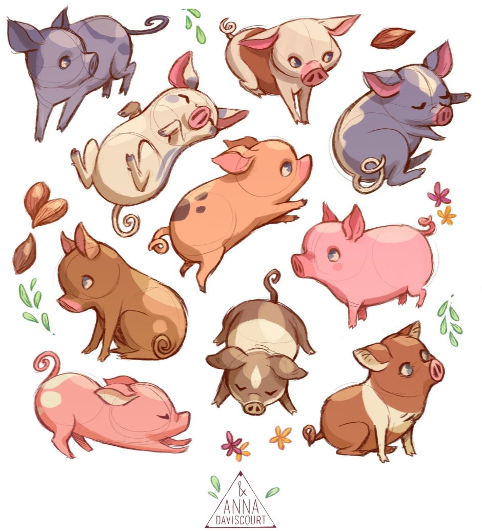 Кабанчик нарисованный