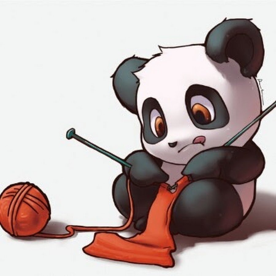 Панда смешная мультяшная