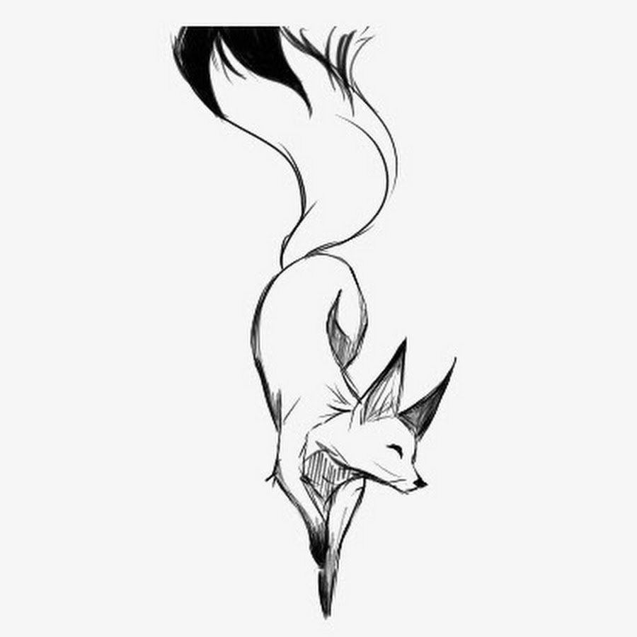 Скетч для тату с лисом