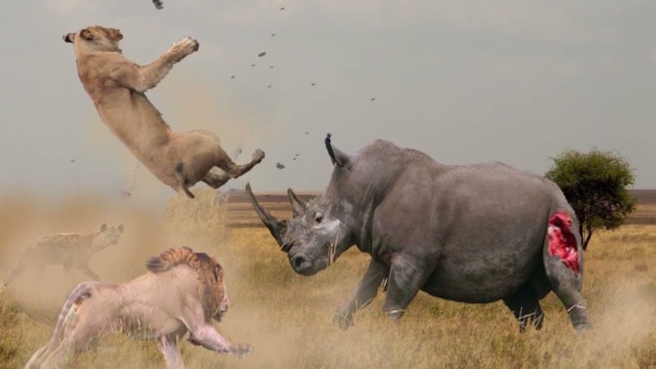 Бегемот против Льва слона крокодила