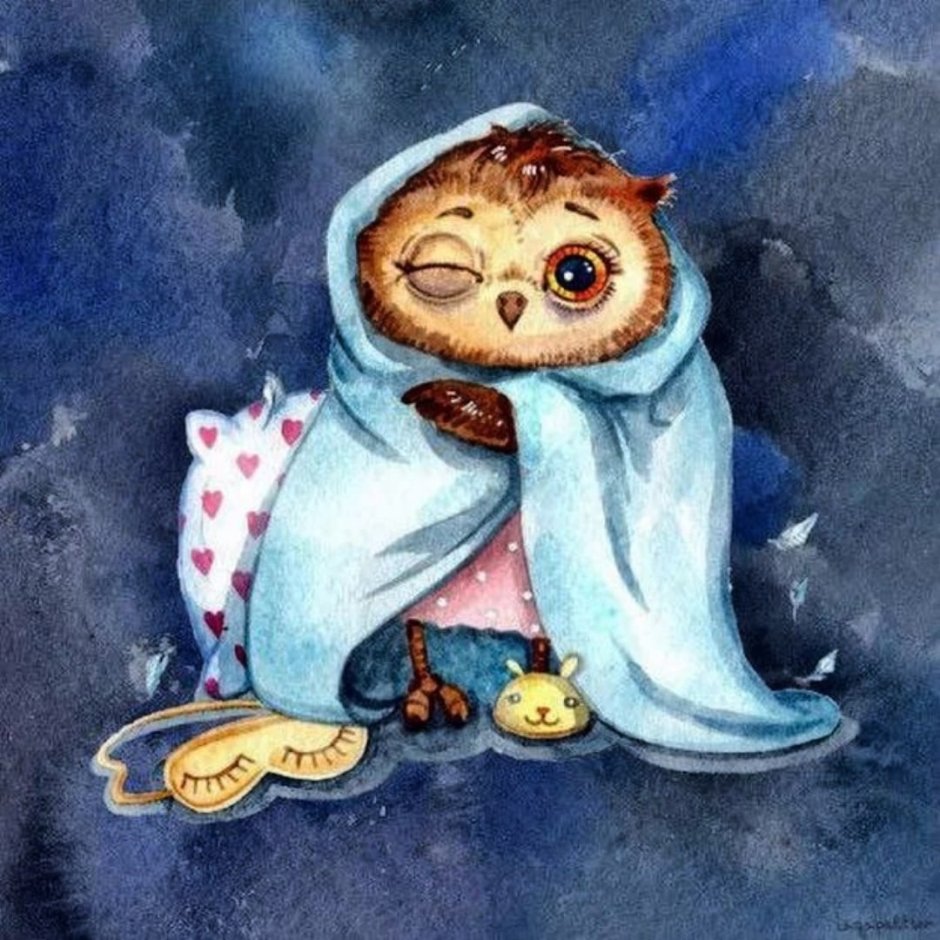 Сова с печенькой алмазная вышивка