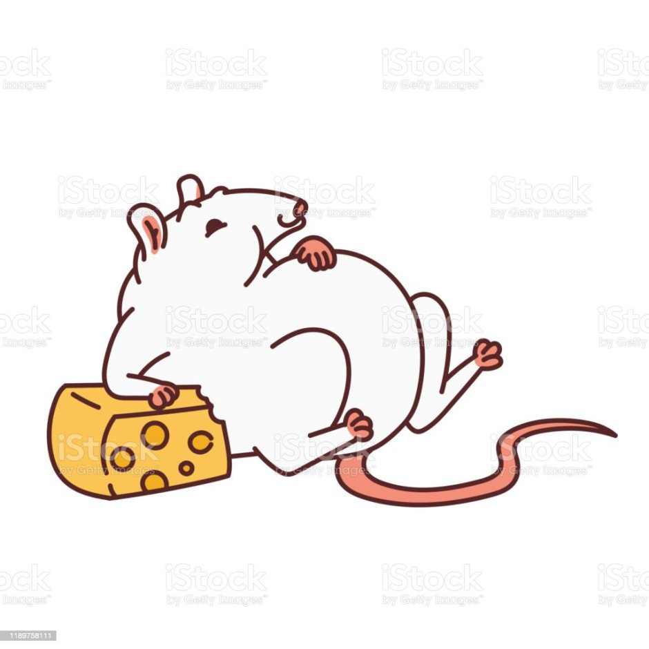 Нарисовать толстую мышь