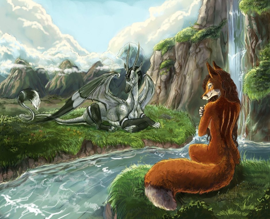 Волк и лиса арт