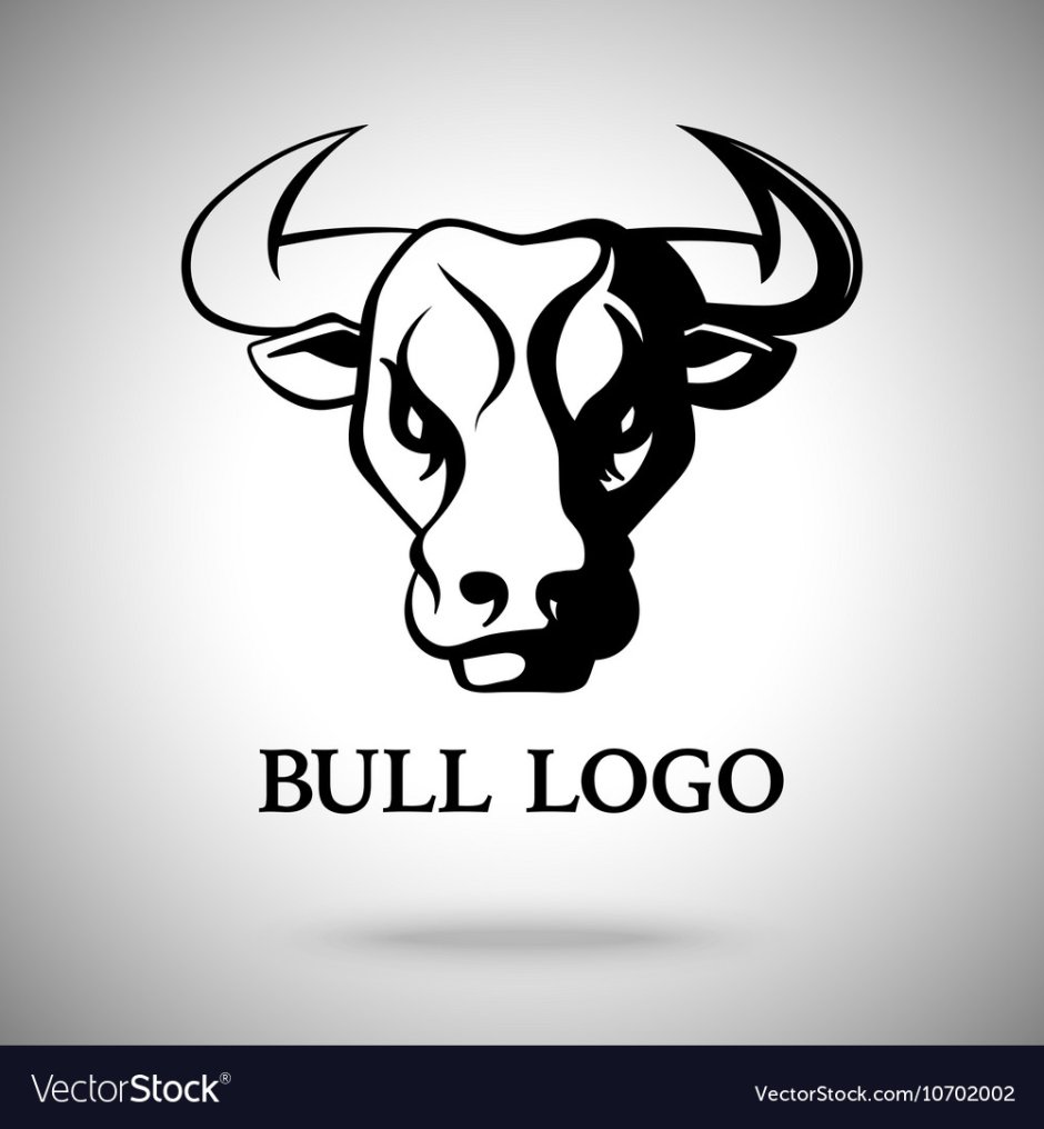 Логотип черного быка векторный