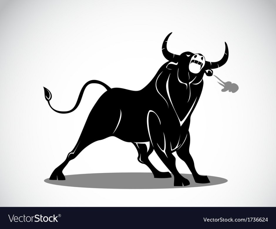 Силуэт нападающего быка