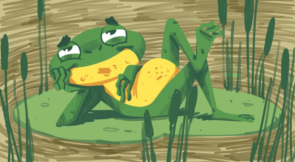 Жаба в болоте сидит
