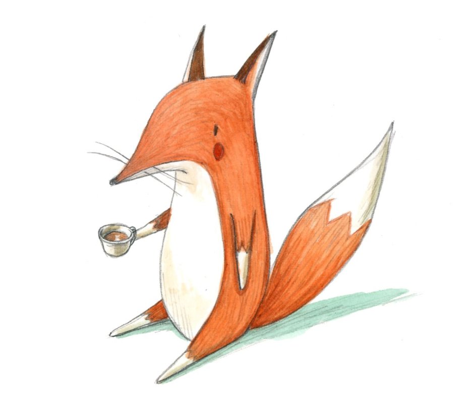 Грустный Лисенок арт