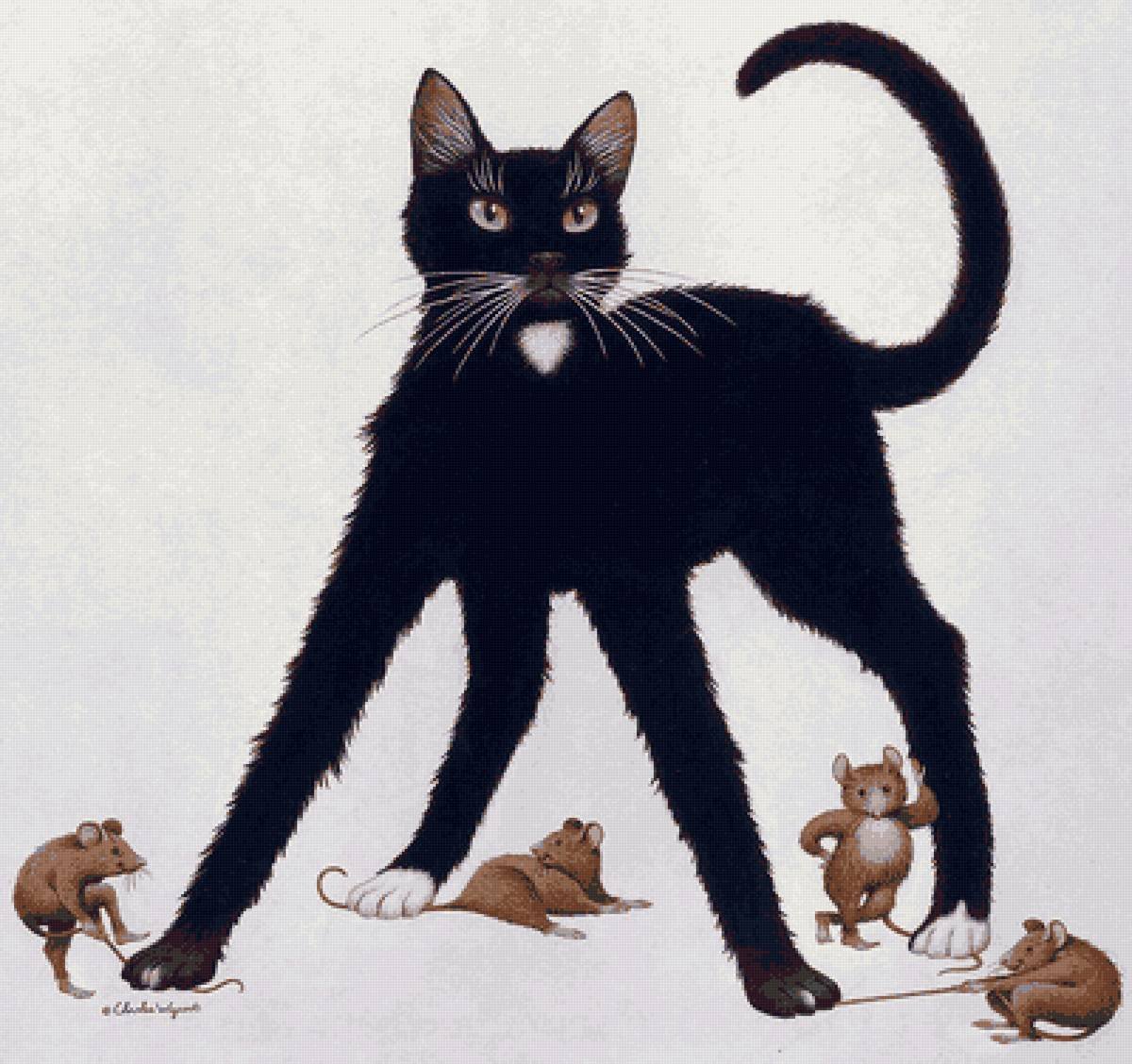 Сказочный черный кот. Кот Крысолов черный. Черная кошка картина. Черный кот рисунок. Кошки-мышки.