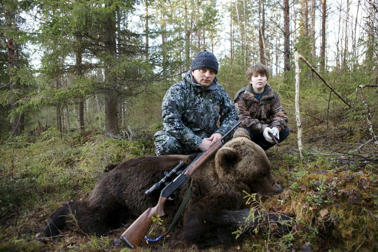 Охота и рыбалка видео новинка. Медведь в Карелии.