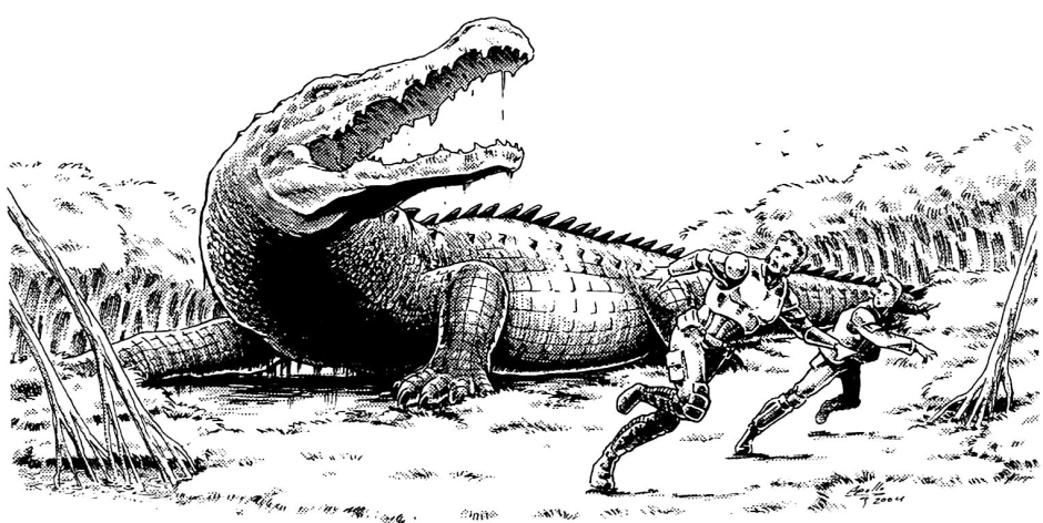 Крокодил в графике