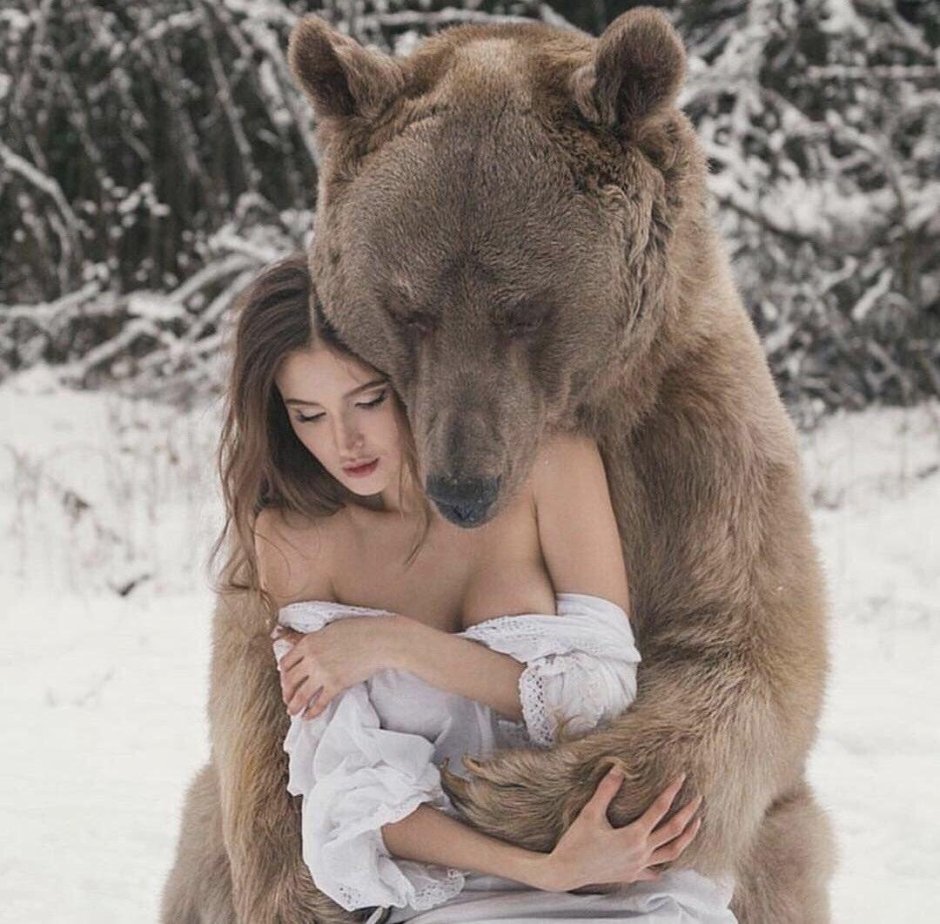 Ольга Баранцева и медведь Степан