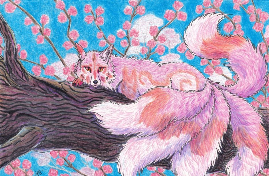 Японская лиса Кицунэ