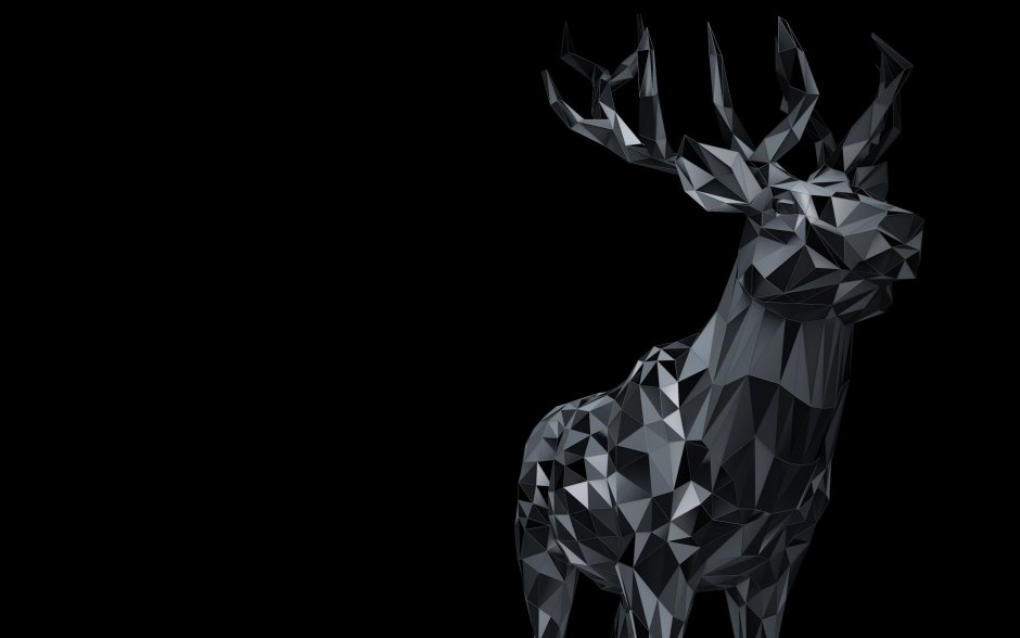 Олень Low Poly 3d