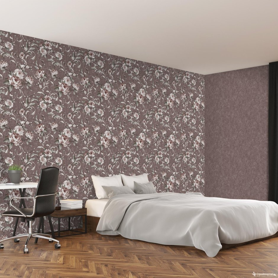 Обои для спальни комбинированные